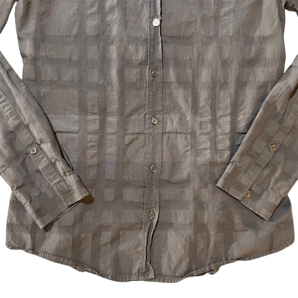 BURBERRY BRIT Gray Nova Check Button Down Shirt Small - Picture 2 of 11
